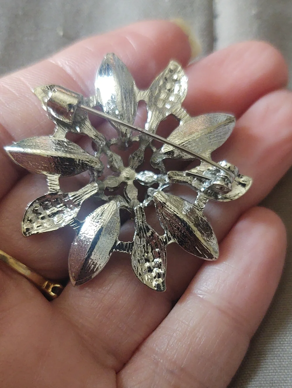 Blue Crystal Snowflake Brooch.                 *Christmas In July*